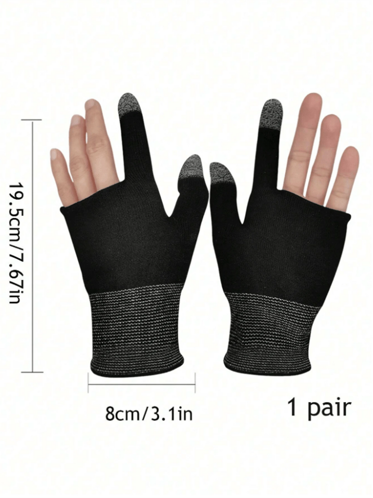 1 Pair Touchscreen Gaming Gloves, Breathable Lightweight Sweat-Proof Sunscreen Esports Hand Sleeve