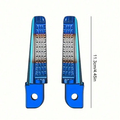 1 Pair Universal CNC Aluminum Alloy Motorcycle Foot Pegs, Anti-Slip Front & Rear Foot Pads, Suitable For CBR600RR CBR1000RR CB190R, MIO, Colorful Modification Accessories