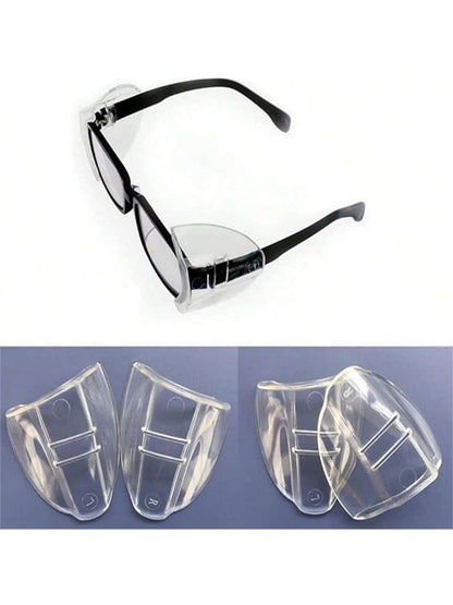 1 Pair Universal Safety Clear Flexible Side Shields, Safety Glasses Side Shields, Slip On Clear Eye Glasses