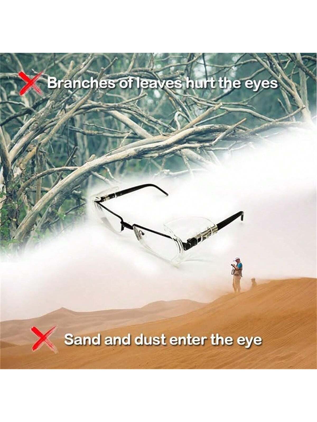 1 Pair Universal Safety Clear Flexible Side Shields, Safety Glasses Side Shields, Slip On Clear Eye Glasses