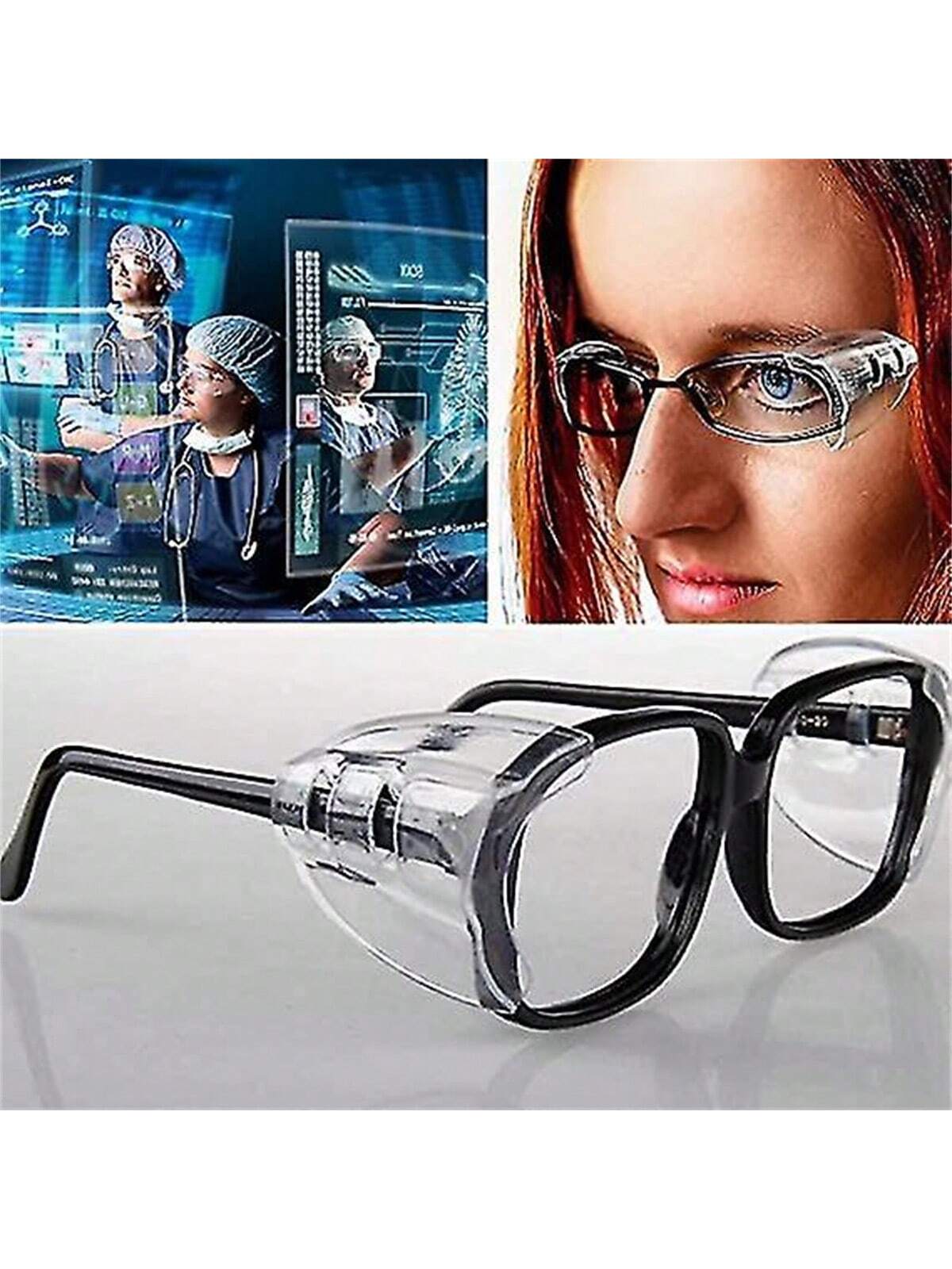 1 Pair Universal Safety Clear Flexible Side Shields, Safety Glasses Side Shields, Slip On Clear Eye Glasses