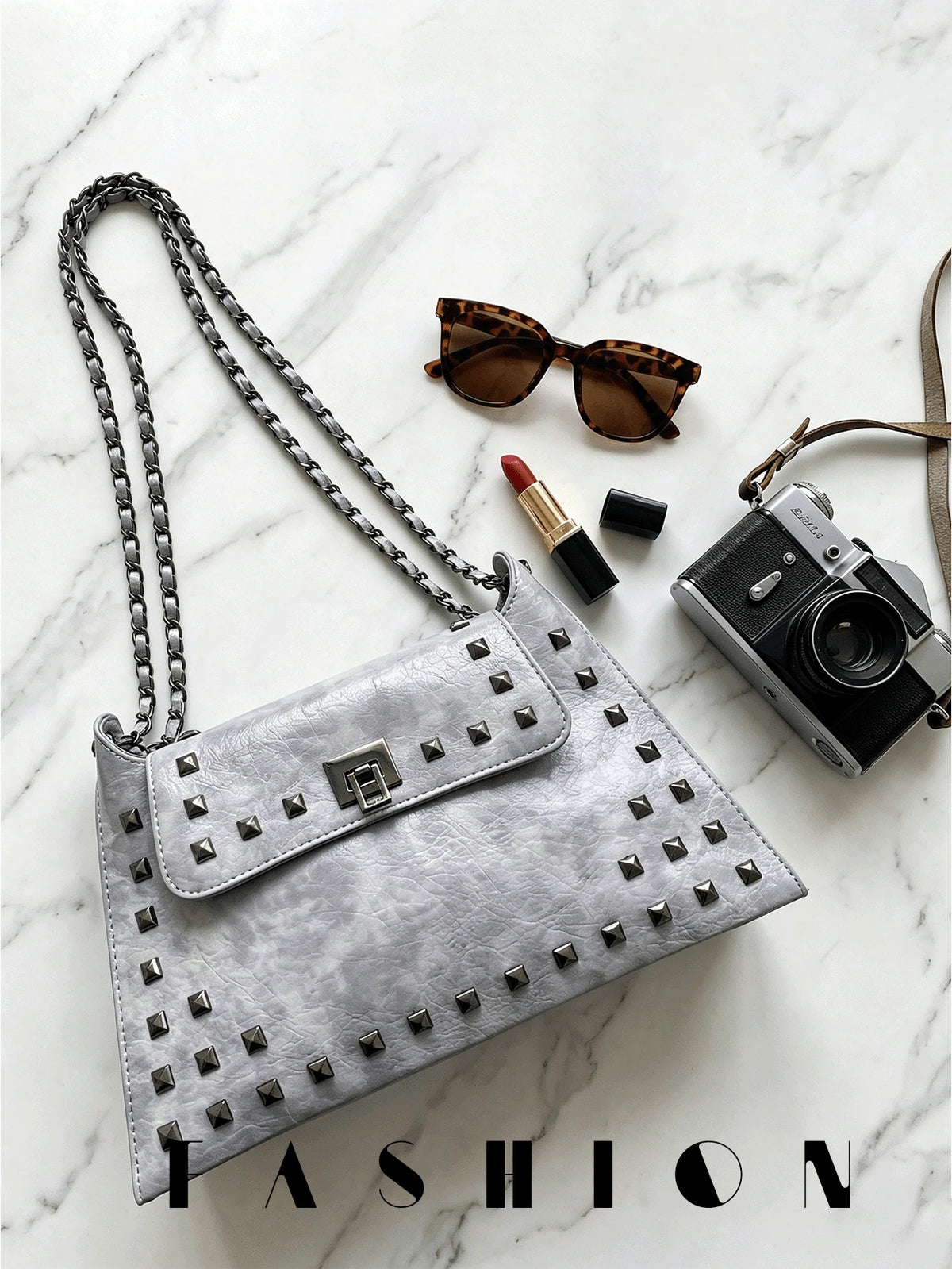 1 PC Studded Envelope-Style Shoulder Bag, Perfect For Shopping, Commuting, Street Style, And Casual Outings-A Spacious Women's Underarm Handbag