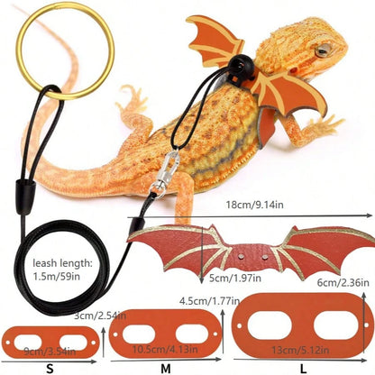 1 Set Lizard Leash Set, Outdoor Leash Set, Reptile Outdoor Harness, Chameleon Squirrel Detachable Lizard Leash Suitable For Bearded Dragon/Gecko/Chameleon/Squirrel/Sugar Glider, Outdoor Safety Strap