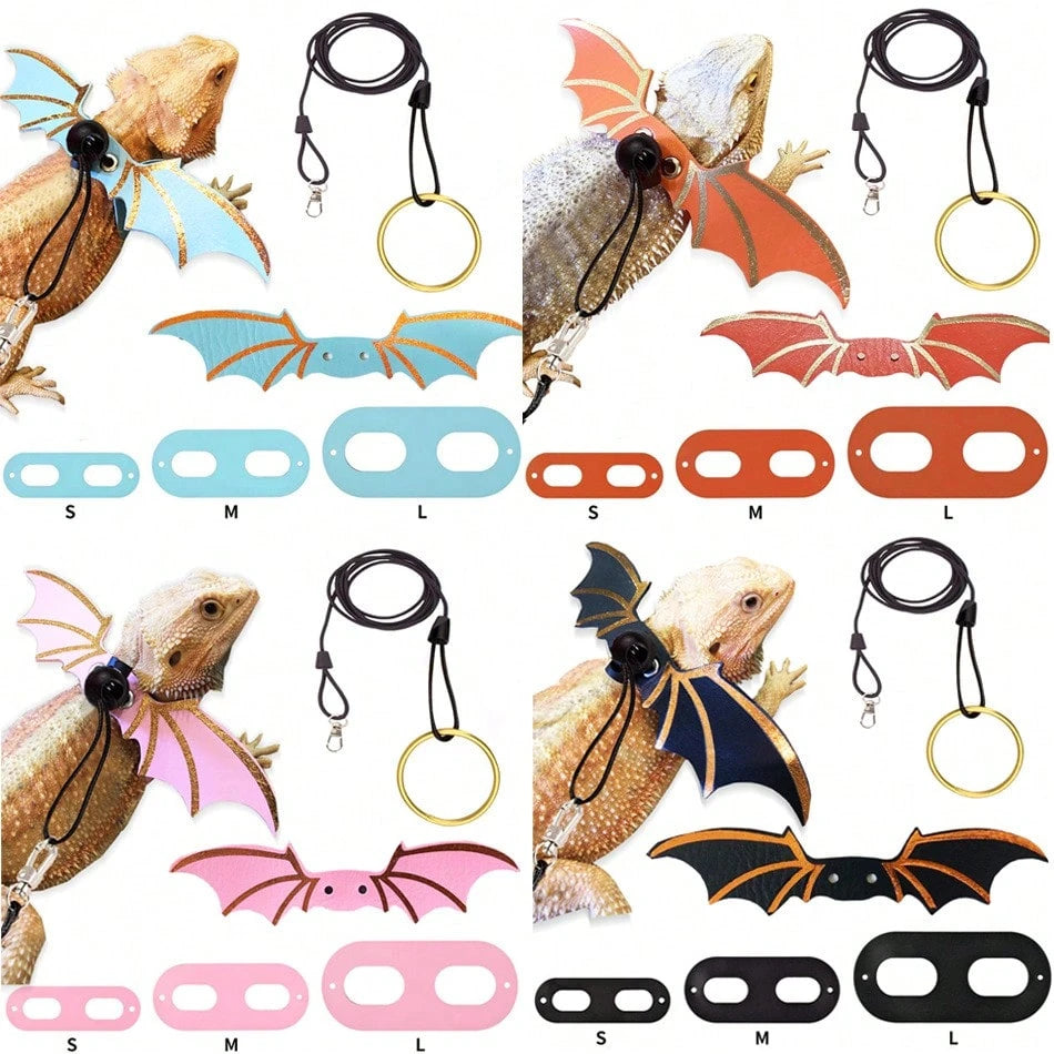 1 Set Lizard Leash Set, Outdoor Leash Set, Reptile Outdoor Harness, Chameleon Squirrel Detachable Lizard Leash Suitable For Bearded Dragon/Gecko/Chameleon/Squirrel/Sugar Glider, Outdoor Safety Strap