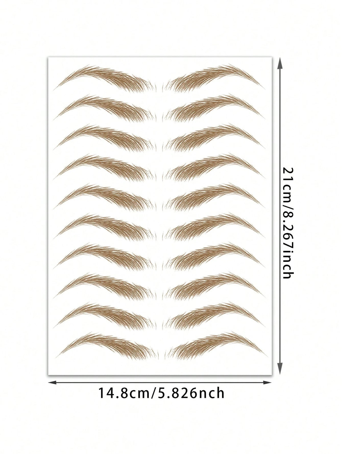 1 Sheet Long Lasting Light Brown Real Wild Eyebrow Tattoo Stickers, Waterproof Individual Hair Stroke Brow Stickers, Natural Imitation 4D Eyebrow Decals For Blonde Blonde Hair Women Daily Makeup