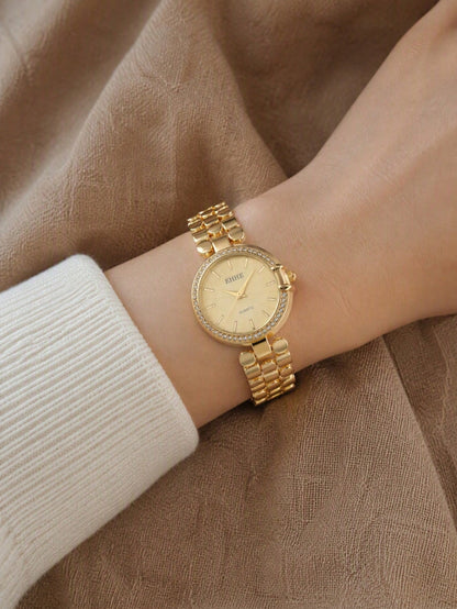 1 Women's Quartz Watch, Fashionable Retro Elegant Business Gorgeous Style, Casual Compact Watch, Daily Wear, Perfect Choice For Holiday Gifts