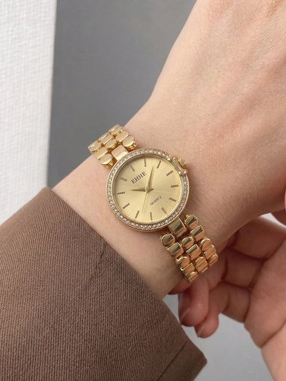1 Women's Quartz Watch, Fashionable Retro Elegant Business Gorgeous Style, Casual Compact Watch, Daily Wear, Perfect Choice For Holiday Gifts