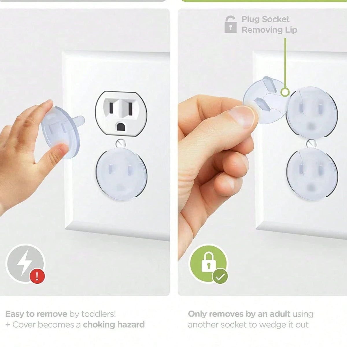 10/20/30pcs Clear Baby Outlet Covers,Hidden Handle Anti-Shock,Baby Safety Socket Protector,Perfect For Bedroom,Kitchen And Living Room Wall Sockets