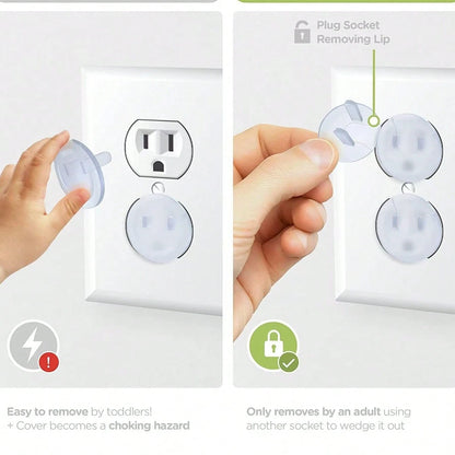 10/20/30pcs Clear Baby Outlet Covers,Hidden Handle Anti-Shock,Baby Safety Socket Protector,Perfect For Bedroom,Kitchen And Living Room Wall Sockets
