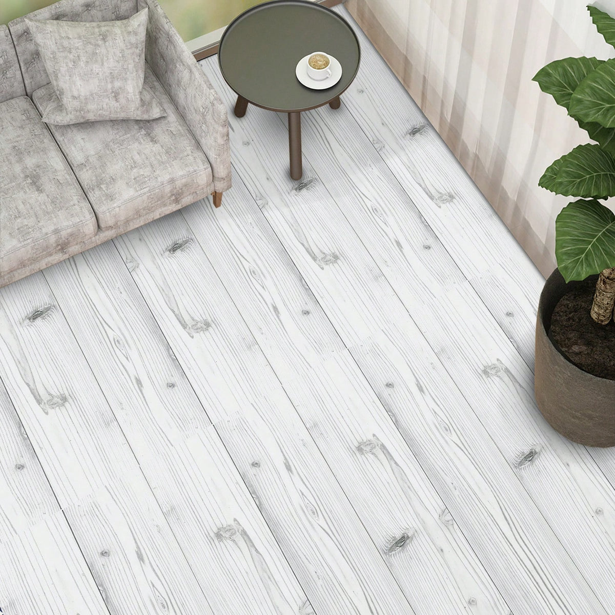 10/20pcs Wood Grain Floor Stickers, Peel And Stick PVC Floor Stickers, Thickened Vinyl Waterproof Floor Tile Stickers, Suitable For Kitchen, Bathroom, Living Room Decoration, 5.91*15.75 Inches