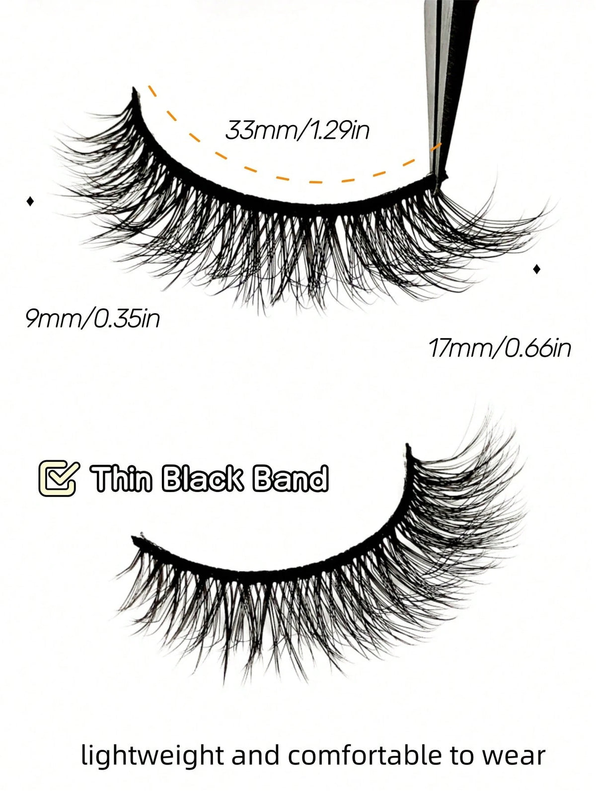 10 Pairs Fluffy Faux Mink Eyelashes, Natural Curly, Soft & Lightweight, Reusable, Black Thin Band False Eyelashes