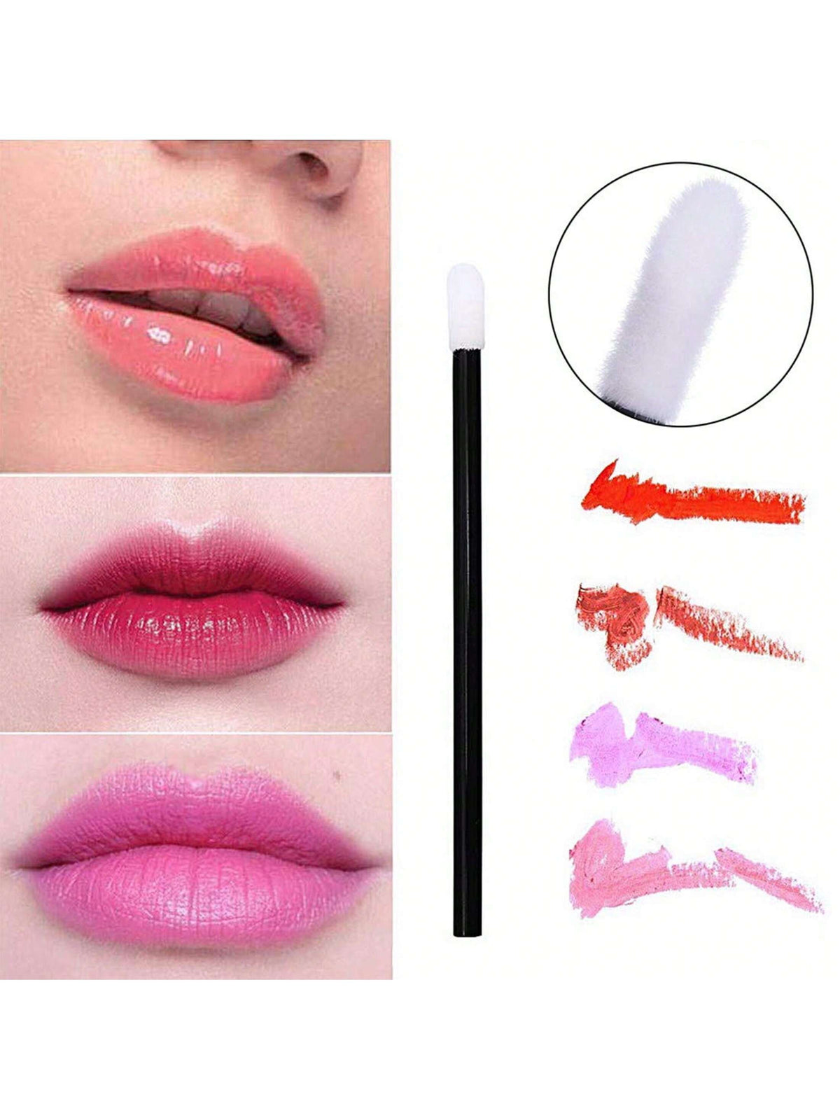100pcs/Set Disposable Lip Brushes, Makeup Applicator Wands For Lipstick, Lip Gloss, Cosmetic Beauty Tools Kit,Giveaways