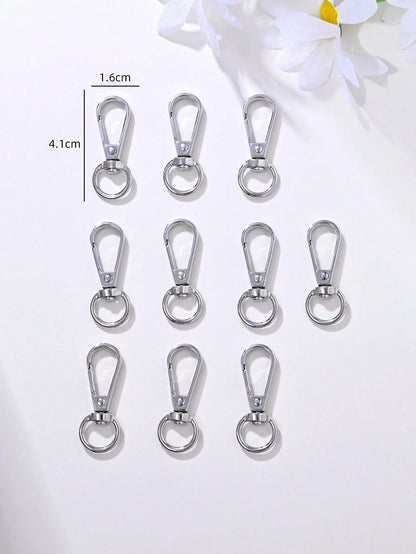 10pcs Fashionable Simple Star Clasp Hook Diy Keychain Material Accessories