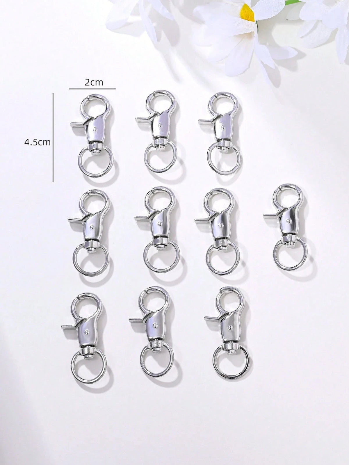 10pcs Fashionable Simple Star Clasp Hook Diy Keychain Material Accessories