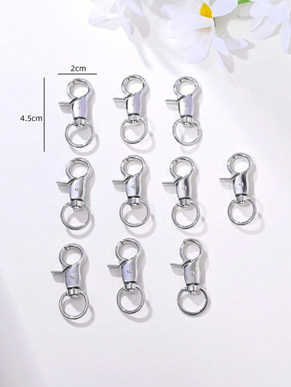 10pcs Fashionable Simple Star Clasp Hook Diy Keychain Material Accessories