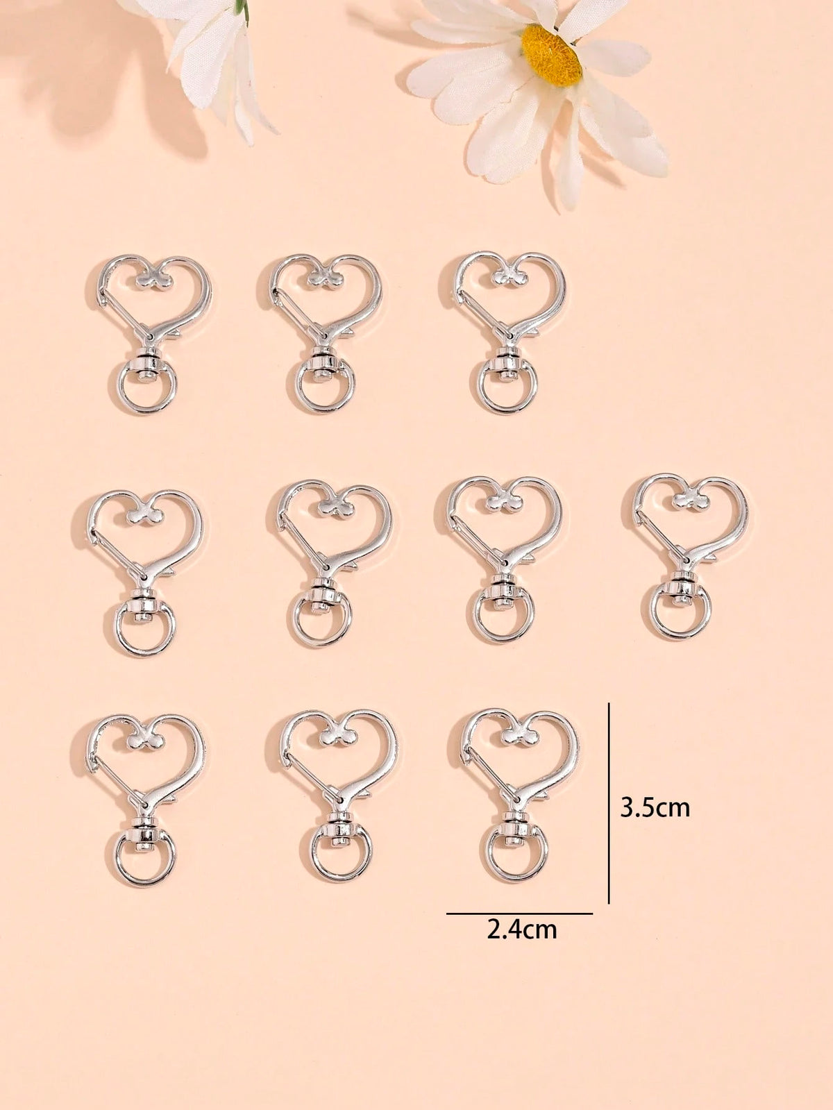10pcs Fashionable Simple Star Clasp Hook Diy Keychain Material Accessories