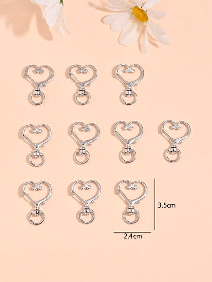 10pcs Fashionable Simple Star Clasp Hook Diy Keychain Material Accessories