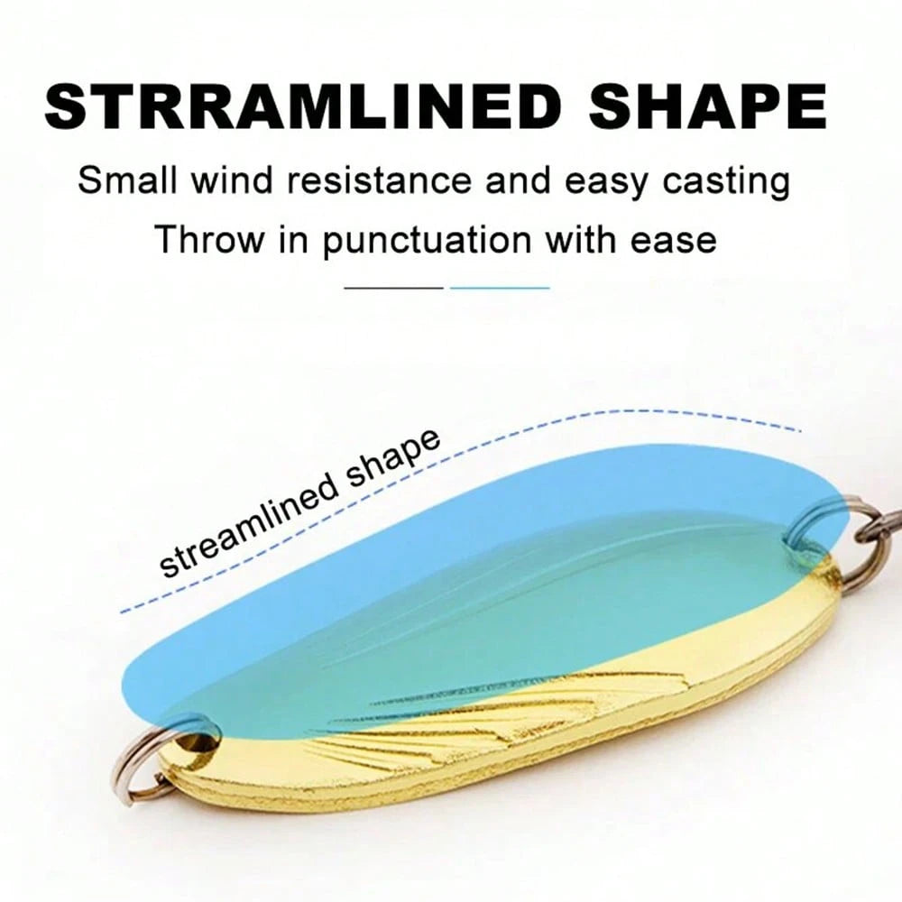 10pcs Set Metal Spoon Fishing Lures, Sequin Spinner Baits
