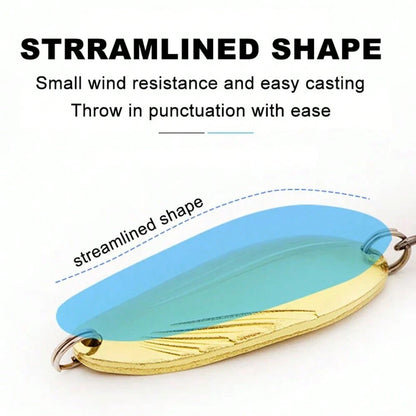 10pcs Set Metal Spoon Fishing Lures, Sequin Spinner Baits