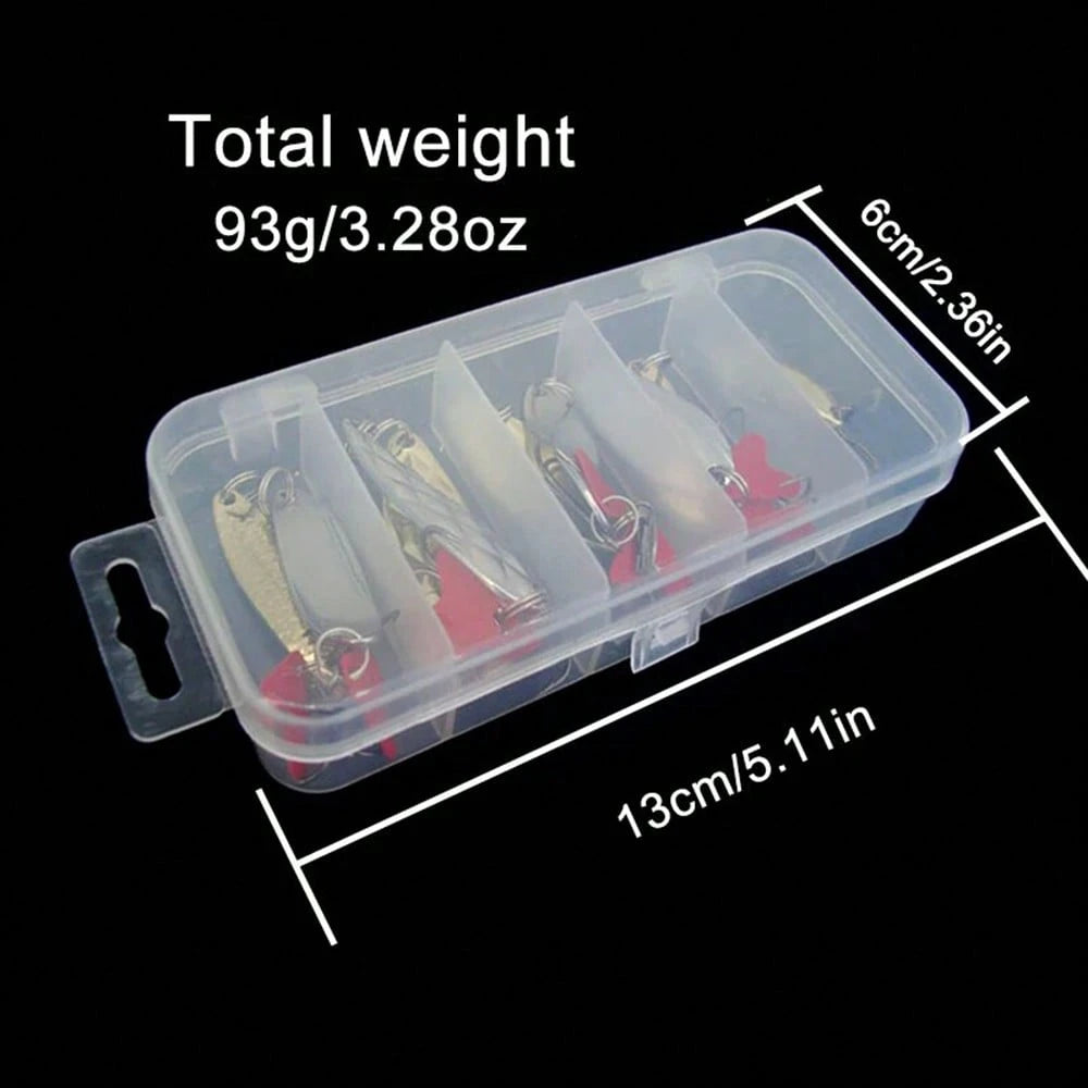 10pcs Set Metal Spoon Fishing Lures, Sequin Spinner Baits