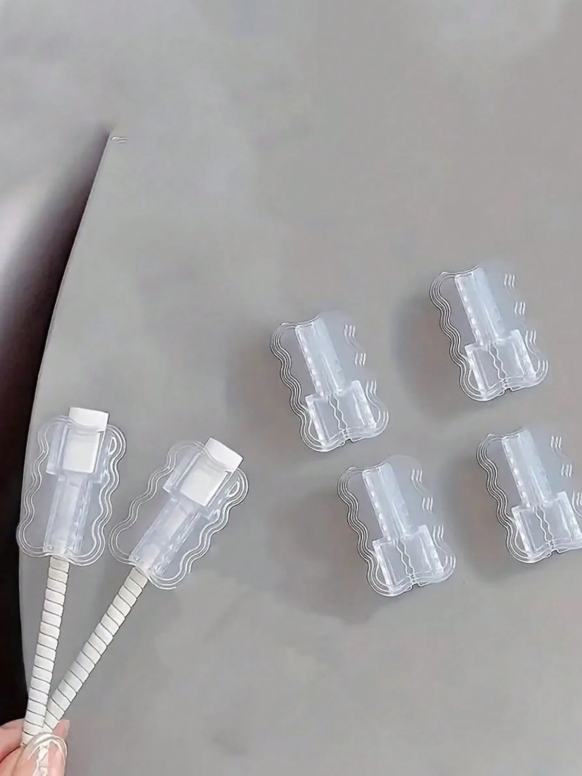 10pcs Transparent Wavy Phone Data Cable Protector, Suitable For IPhone, Smartphone And Tablet- Thickened Data Cable Protector, Phone Charging Cable Protector, TPU Material Soft Protection, Battery No