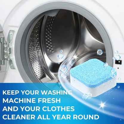 12-Pack Washing Machine Cleaning Tablets- Deep Cleaning Washing Machine Cleaning Tablets For Upper Doors, Front Doors And HE Washing Machines- Cleaning Drums, Cylinder Seals And Other Components For