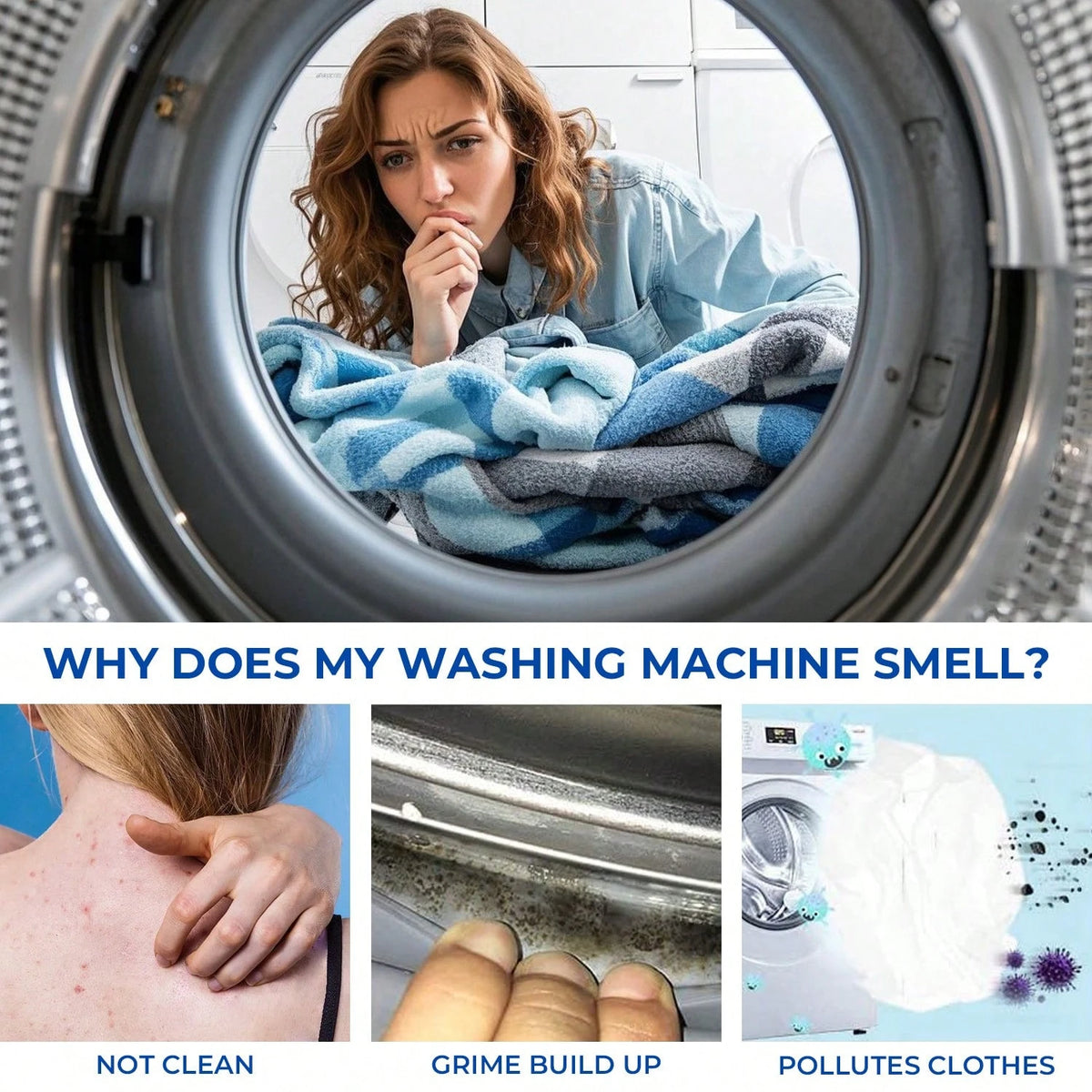 12-Pack Washing Machine Cleaning Tablets- Deep Cleaning Washing Machine Cleaning Tablets For Upper Doors, Front Doors And HE Washing Machines- Cleaning Drums, Cylinder Seals And Other Components For