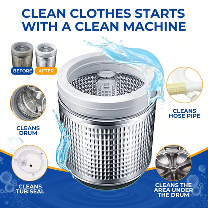 12-Pack Washing Machine Cleaning Tablets- Deep Cleaning Washing Machine Cleaning Tablets For Upper Doors, Front Doors And HE Washing Machines- Cleaning Drums, Cylinder Seals And Other Components For