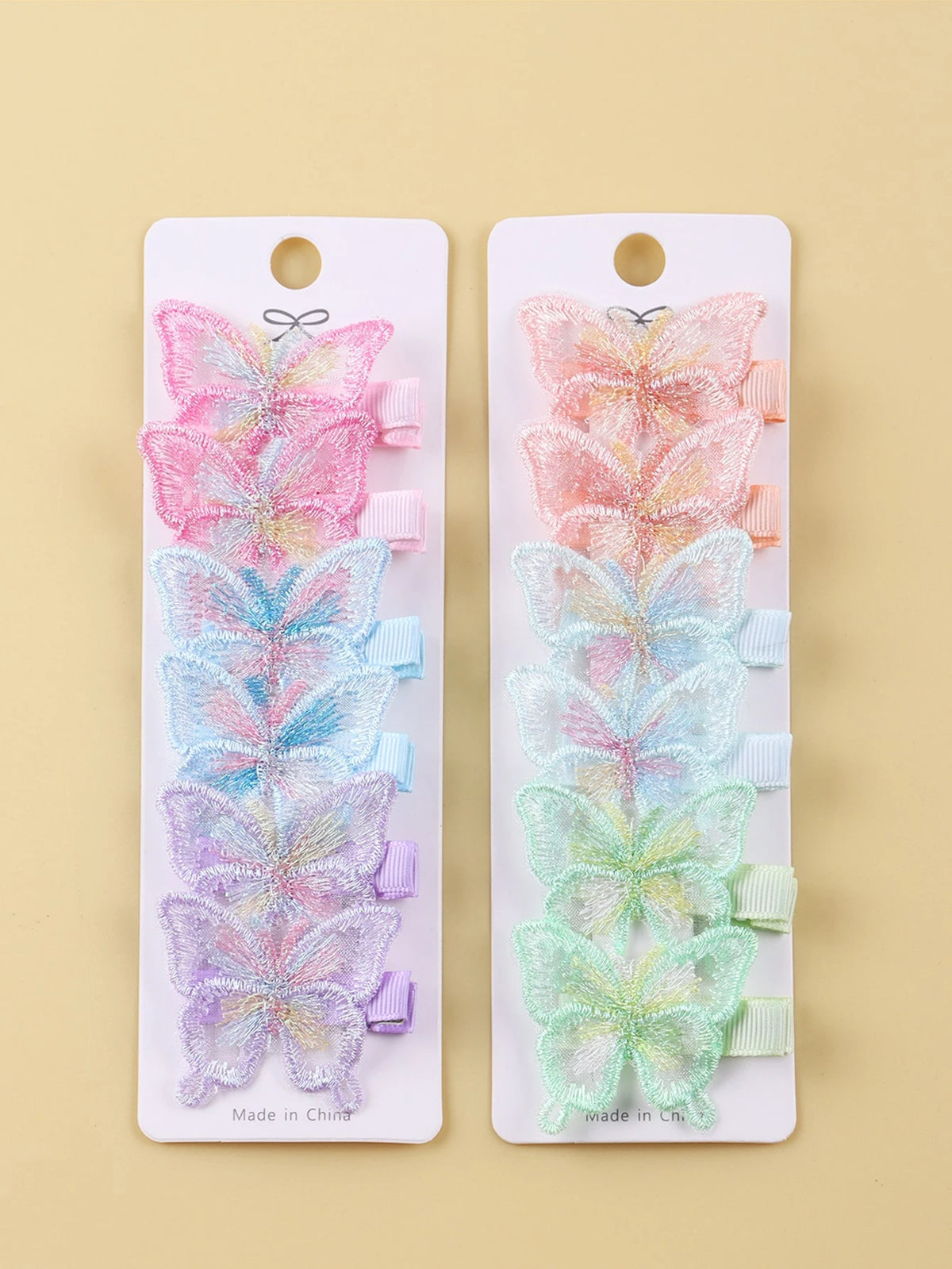 12pcs Colorful Butterfly Shaped Hair Clips For Babies Love Valentine
