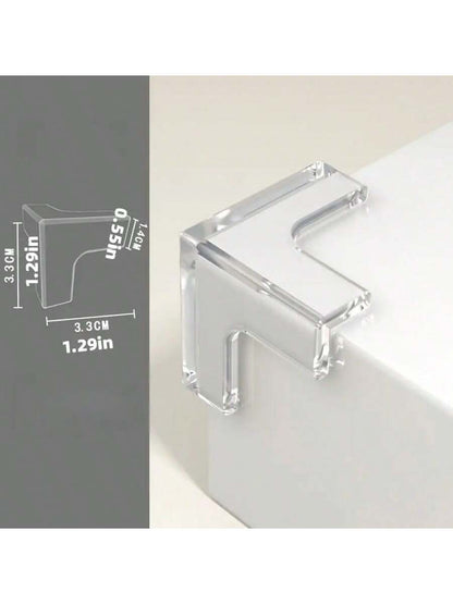 12pcs Silicone Corner Guards- Transparent Adhesive Bumpers, Suitable For Wood, Glass, Metal, Stone, Countertops- Sharp Furniture And Table Corner Protection- T-Shaped Transparent Cover