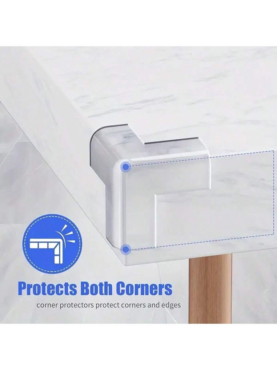 12pcs Silicone Corner Guards- Transparent Adhesive Bumpers, Suitable For Wood, Glass, Metal, Stone, Countertops- Sharp Furniture And Table Corner Protection- T-Shaped Transparent Cover