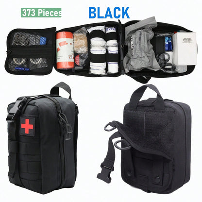 143/150/373pieces Of Ultimate Tactical Rescue Kit-Essential Outdoor Emergency Survival Equipment, Rescue Kit With Tourniquet, Scissors,Whistle,Etc.-Portable And Durable, Suitable For Hiking, Camping
