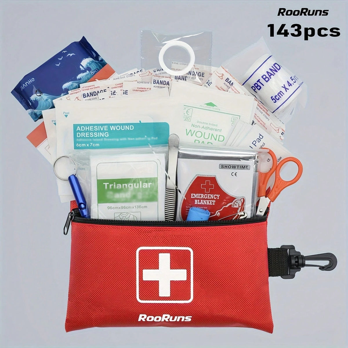 143/150/373pieces Of Ultimate Tactical Rescue Kit-Essential Outdoor Emergency Survival Equipment, Rescue Kit With Tourniquet, Scissors,Whistle,Etc.-Portable And Durable, Suitable For Hiking, Camping