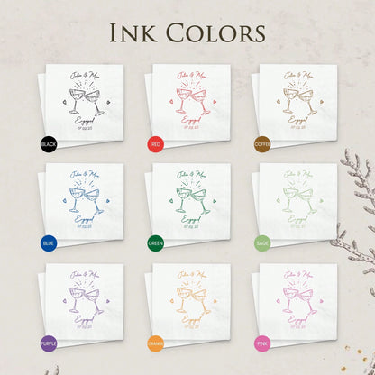 15-500pcs Personalized Cocktail Napkins, 3-Ply Customized Wedding Napkins, Table Decor, Perfect For Weddings, Anniversaries, Bridal Showers, Cocktail Parties, Engagement Parties, Ideal Disposable Napk