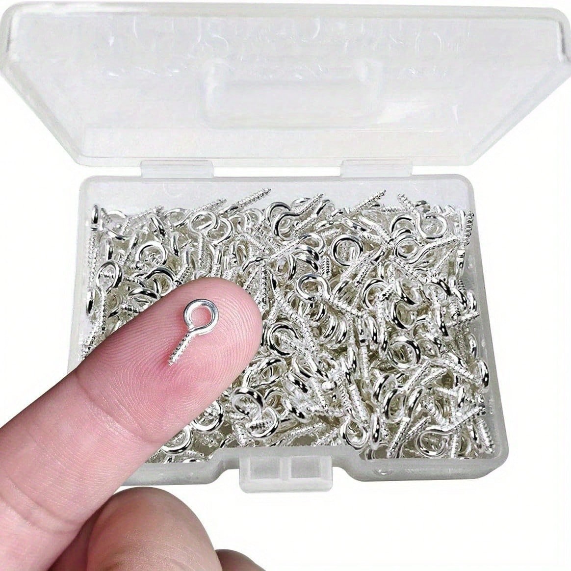 150/300PCS Small Screw Eye Pins Eye Pins Hooks, Mini Screw Eye Pin Peg For Arts & Crafts Projects For Cork Top Bottles & DIY Jewelry Making