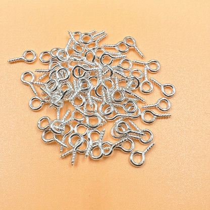 150/300PCS Small Screw Eye Pins Eye Pins Hooks, Mini Screw Eye Pin Peg For Arts & Crafts Projects For Cork Top Bottles & DIY Jewelry Making