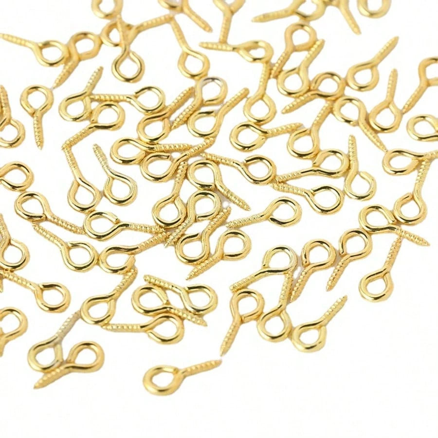 150/300PCS Small Screw Eye Pins Eye Pins Hooks, Mini Screw Eye Pin Peg For Arts & Crafts Projects For Cork Top Bottles & DIY Jewelry Making