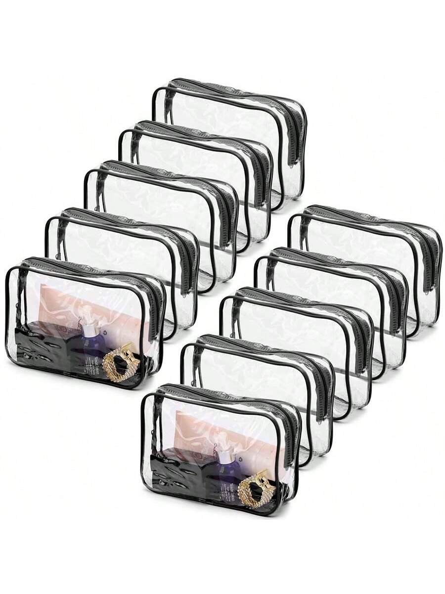 15pcs/Set S Size PVC Waterproof Portable Travel Organizer Bags (15*10*7cm), Transparent Makeup Bag, High-End Capacity