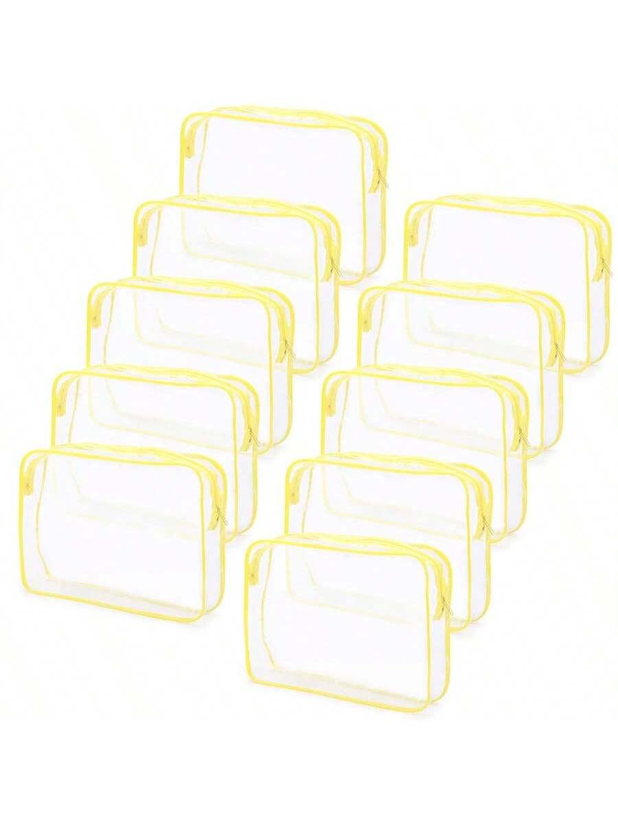 15pcs/Set S Size PVC Waterproof Portable Travel Organizer Bags (15*10*7cm), Transparent Makeup Bag, High-End Capacity