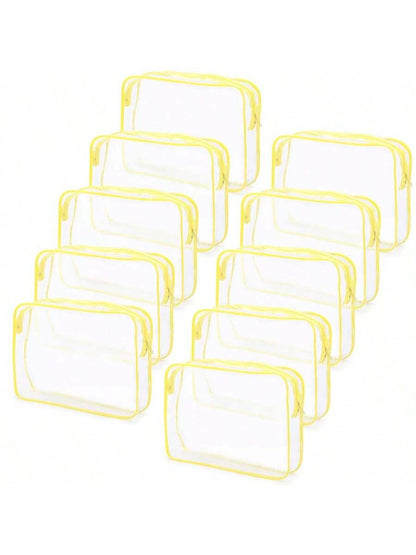 15pcs/Set S Size PVC Waterproof Portable Travel Organizer Bags (15*10*7cm), Transparent Makeup Bag, High-End Capacity