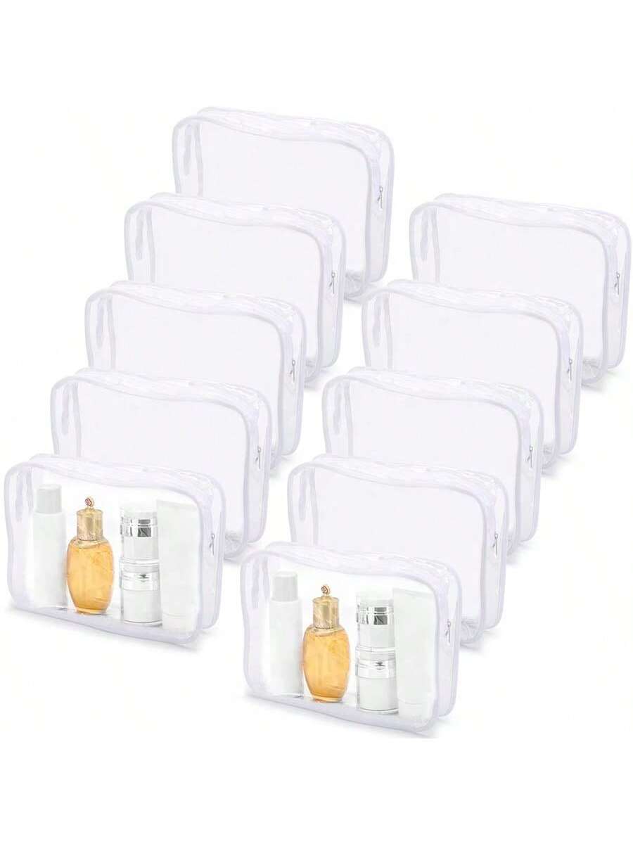 15pcs/Set S Size PVC Waterproof Portable Travel Organizer Bags (15*10*7cm), Transparent Makeup Bag, High-End Capacity