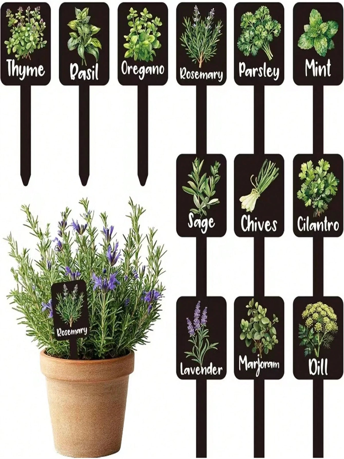 15pcs Wooden Garden Plant Labels, Minimalist Cartoon Plant Pattern, Suitable For Indoor/Outdoor Potted Plants Decoration, Reusable Markers, Essential For Gardening Enthusiasts, Holiday Gift, Home Deco