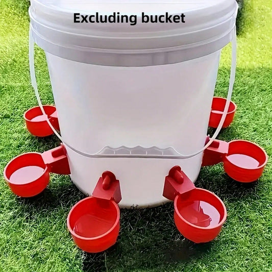 16pcs Chicken Feeder Bowls With Drill Bits, Automatic Duck & Bird Waterer, Poultry Feeder With Drill And Stand, Self-Stopping Integrated Design, Some Accessories In Random Colors. Although The Drill B