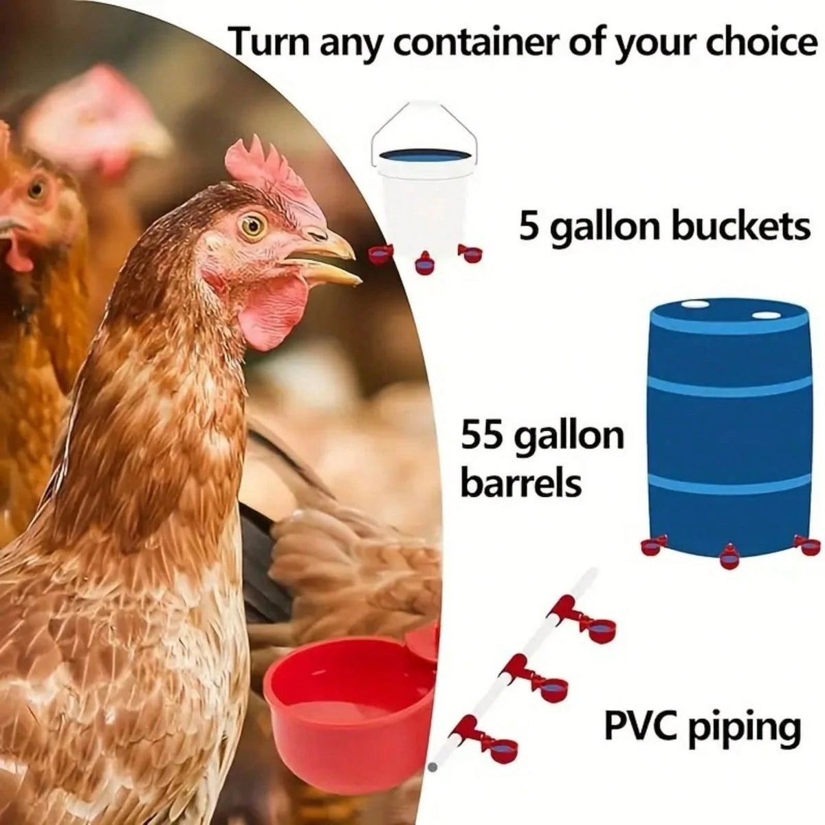16pcs Chicken Feeder Bowls With Drill Bits, Automatic Duck & Bird Waterer, Poultry Feeder With Drill And Stand, Self-Stopping Integrated Design, Some Accessories In Random Colors. Although The Drill B