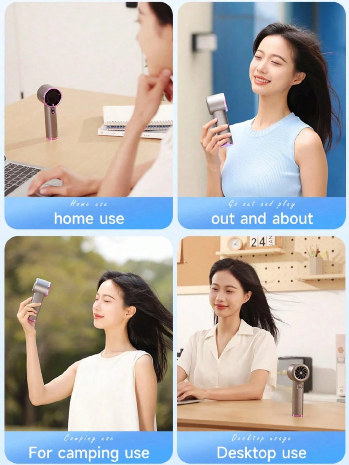 1800mAh Rechargeable Handheld Electric Fan With Turbo, Digital Display 1-100 Levels, Suitable For Outdoor Camping Travel