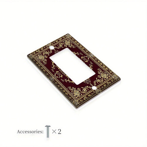 1pc 1Gang/2Gang Boho Brown Wall Plates, Panel Power Outlet Covers, Bedroom Kitchen Room Home Decor, Vintage Style, Non-, Easy Installation, Decorative