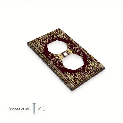 1pc 1Gang/2Gang Boho Brown Wall Plates, Panel Power Outlet Covers, Bedroom Kitchen Room Home Decor, Vintage Style, Non-, Easy Installation, Decorative