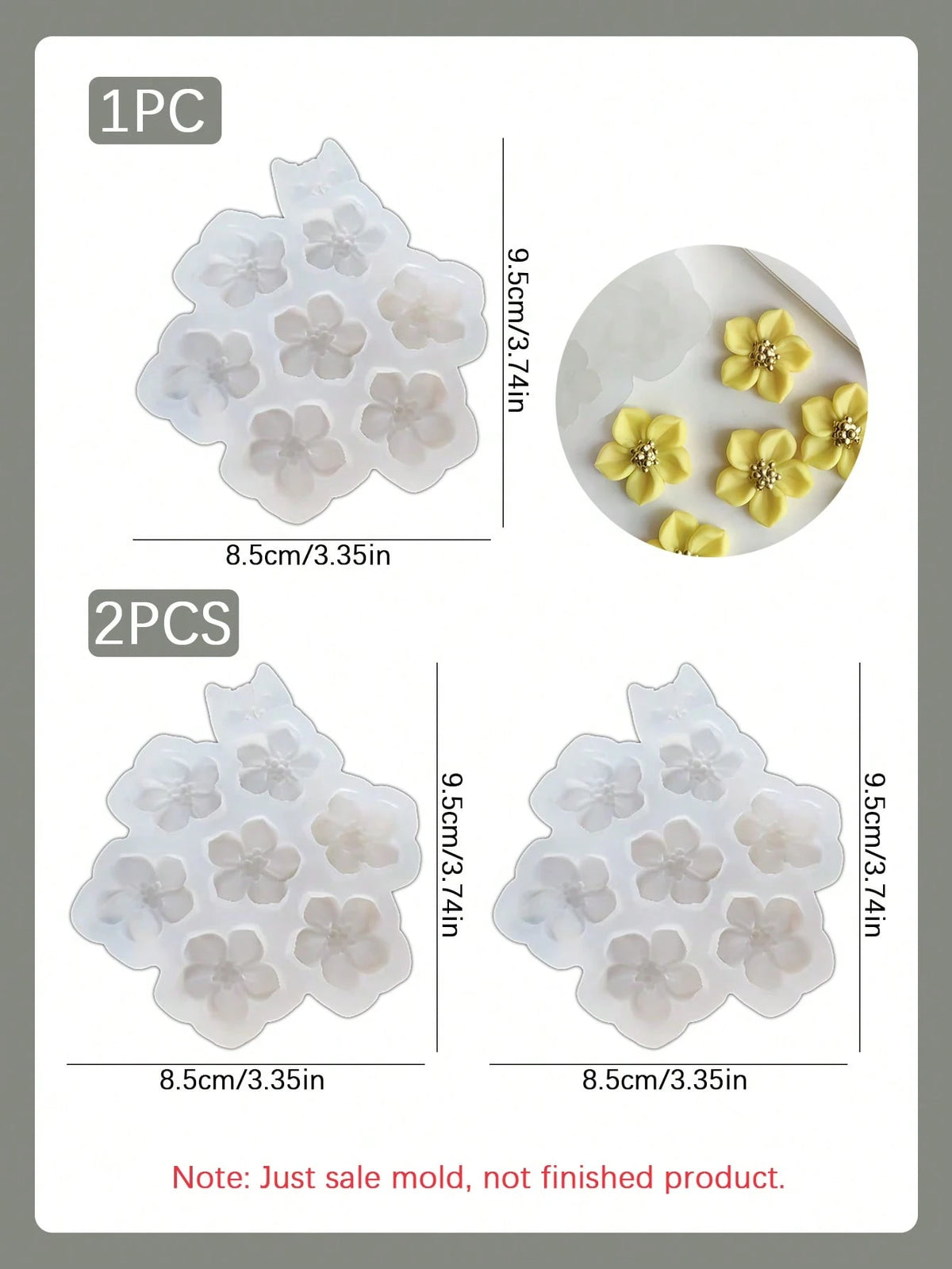 1PC/2PCS 3D Cherry Blossom Silicone Mold, Creative DIY Mold For Aromatherapy Candles/ Clay, Home Decor/ Gifts Ornament Epoxy Resin Mold, Crafts Casting Molds, Artistic Ornaments Plaster Mould