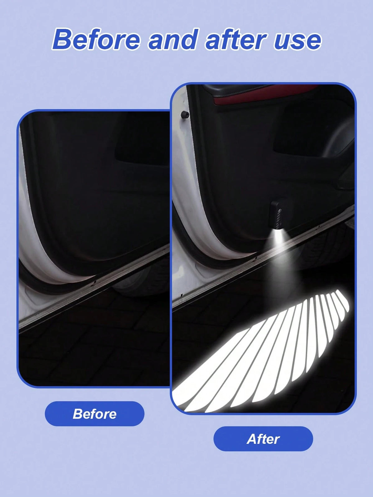 1pc/2pcs/4pcs Angel Wing Shaped Car Ambient Lights, Giving Your Car Wings, Instant Install Door Projector Lights, Angel Wings Love Magic Array Smart Induction Lights, No Wiring Required Door Opening W