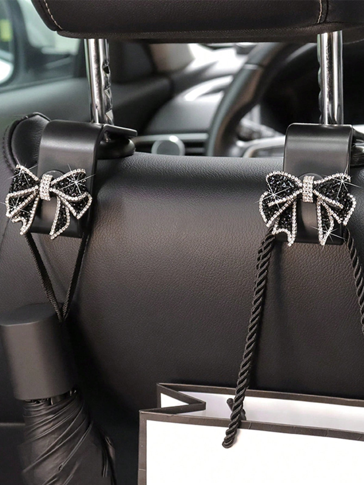 1pc/2pcs Car Seat Back Bowknot Hanging Hook, Multifunctional Storage Backrest Hook